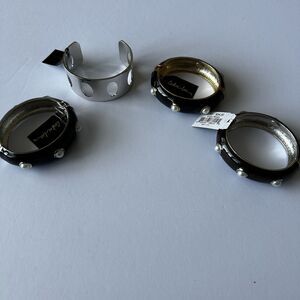 NWT Cookie Lee Jewelry Bracelet Lot Of 4 Cuff Pearl Bangle